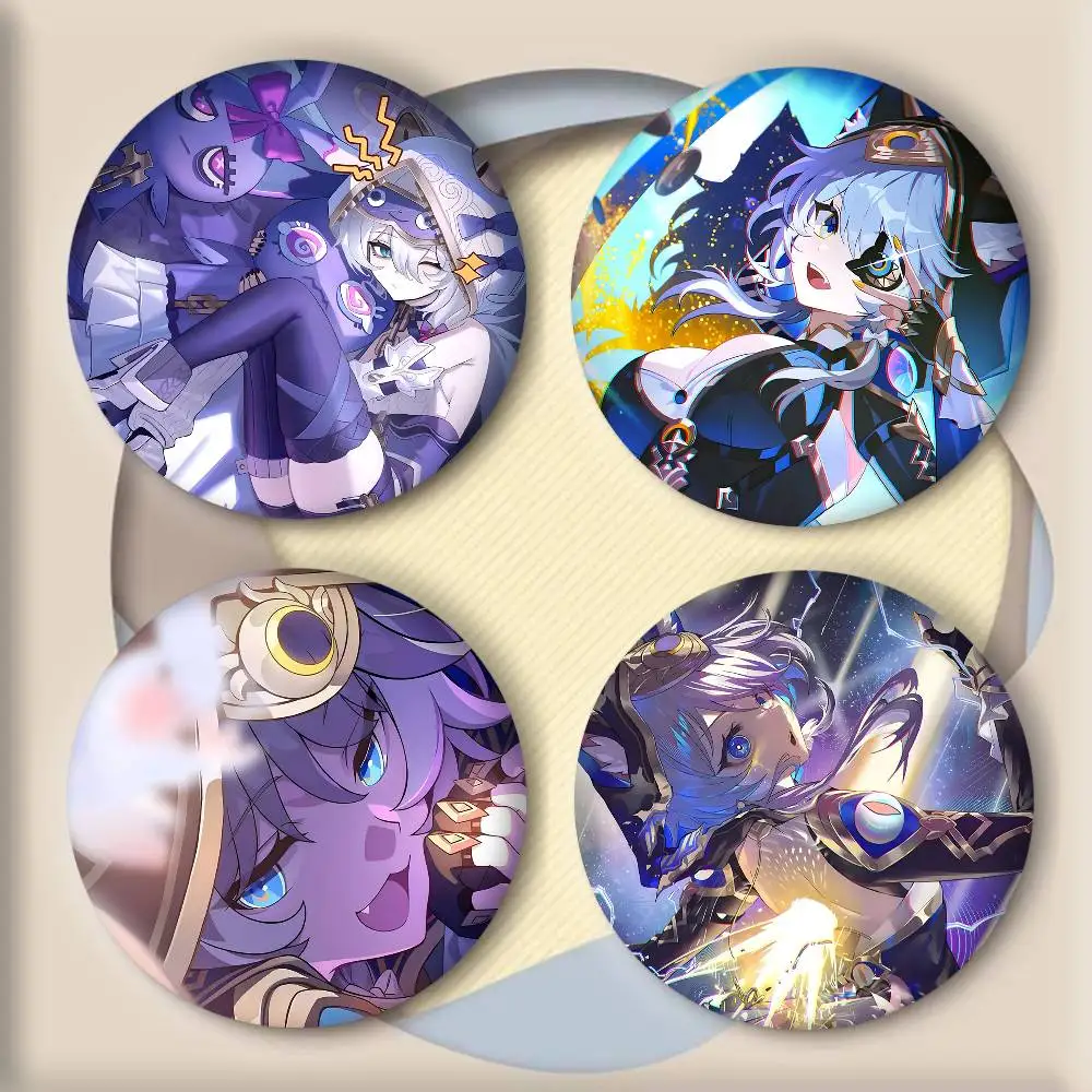Juego popular Honkai Star Rail Anime cifrado insignias redondo broche de dibujos animados ropa mochila accesorios Lapelnd láser