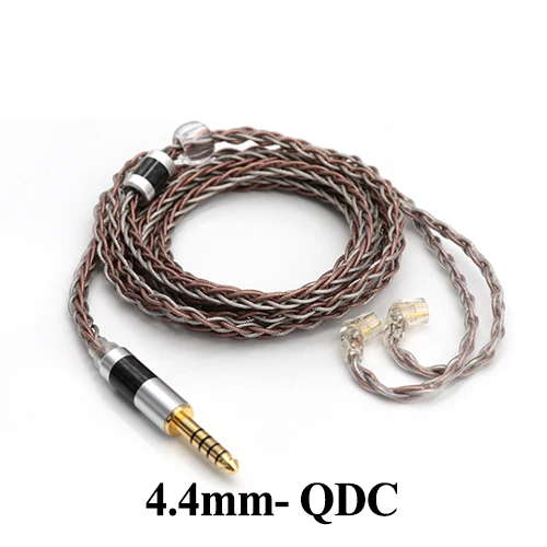 Tripowin C8 oortelefoon vervangende kabel IEM upgradekabel zilver koperfolie gemengd gevlochten klatergoud zilveren draad klatergoud koperdraad