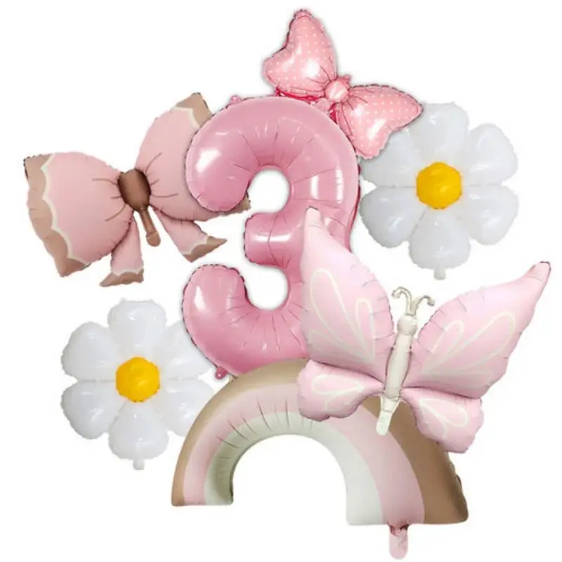 Neue Schmetterlings-Themen-Geburtstagsparty-Artikel: Schmetterlings-Tischgeschirr, Teller, Becher, Servietten, Tischdecke, Party-Deko, Ballons, Papa-Armband – Detail 33