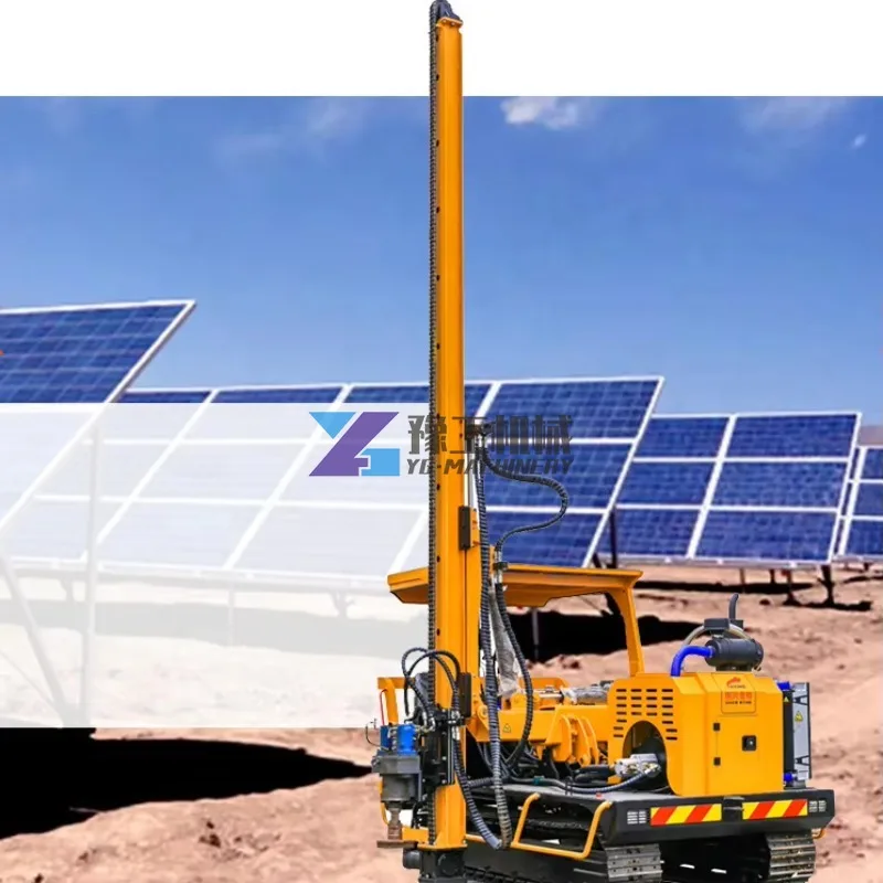 Solar Pile Driver Ramming Punching Machine I Beam Channel Pounder Machine Hydraulic Ground Screw Earth Auger Pile Driver