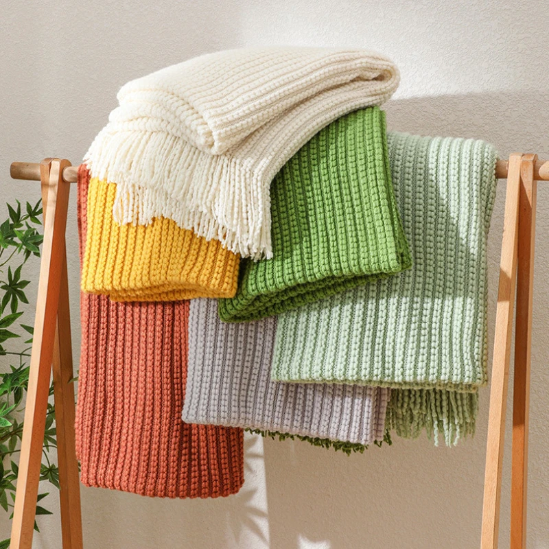 

Textile City Nordic Throw Blanket Knitted Sofa Cover Office Nap Air Conditioner Blanket Bohemian Hotel Decor Bedspread Towel