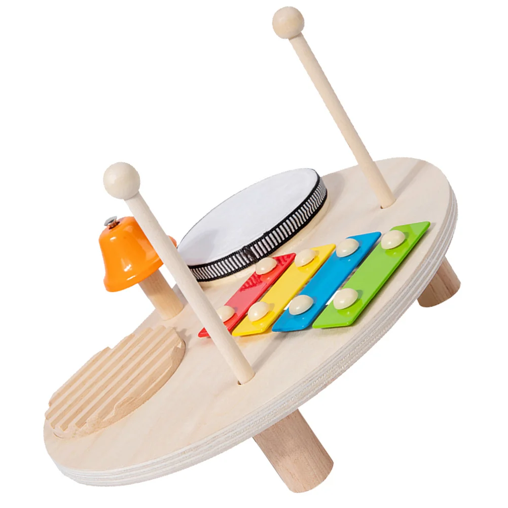 1Set Kids Xylophone Drum Set Wooden Musical Table Light Weight Educational Percussion Instruments Early Development Fun Musical