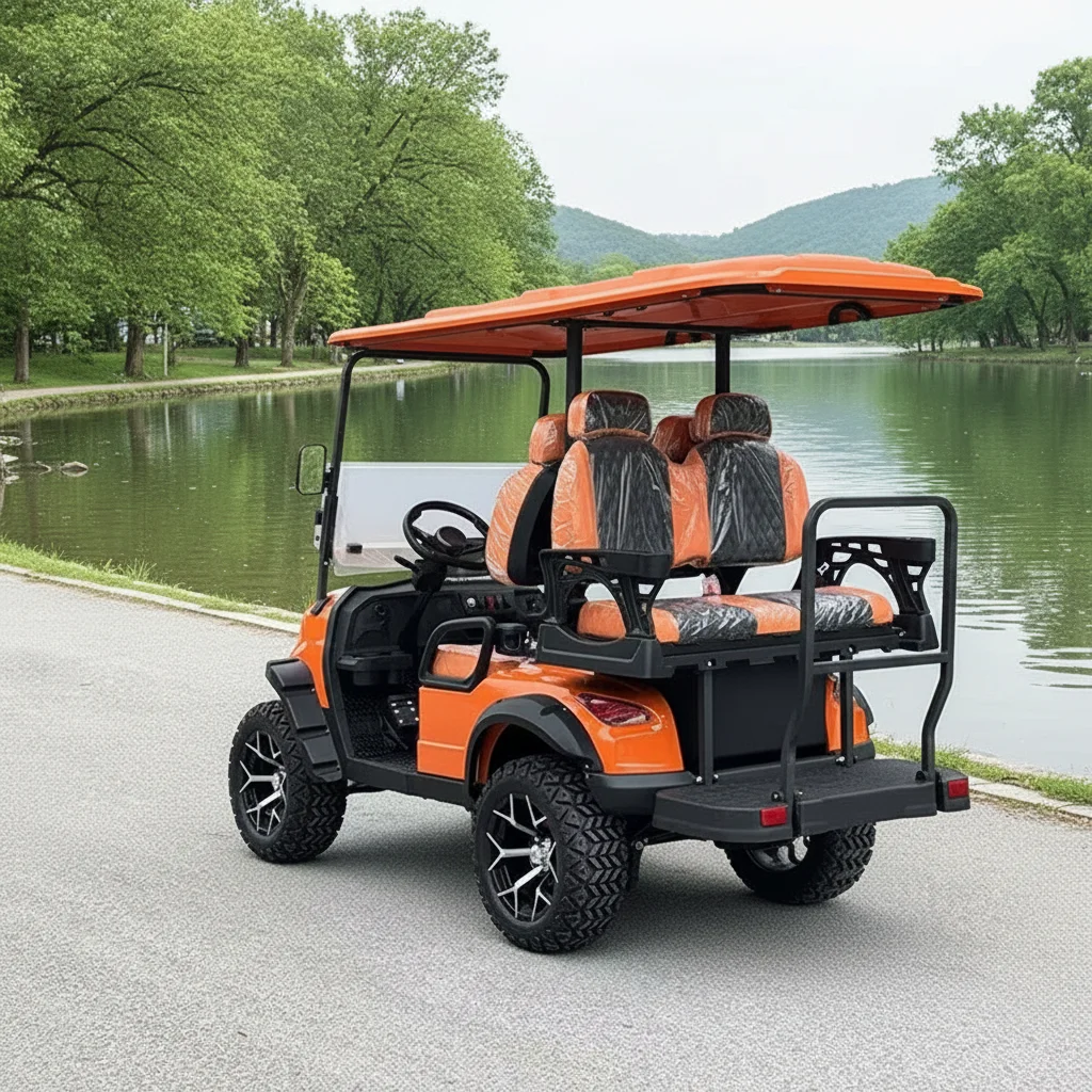 CE Certified Off-Road Electric Golf Cart 3-4 Seater Luxury Utility Vehicle for Resort Community Transportation
