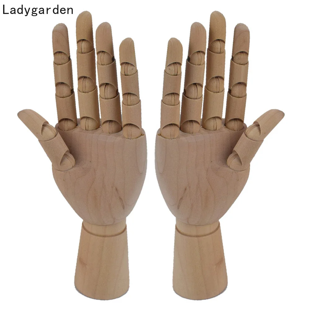 7/8/10/12 Inches Wooden Hand Statues Drawing Sketch Mannequin Model Wooden Mannequin Hand Movable Limbs Human Artist Model