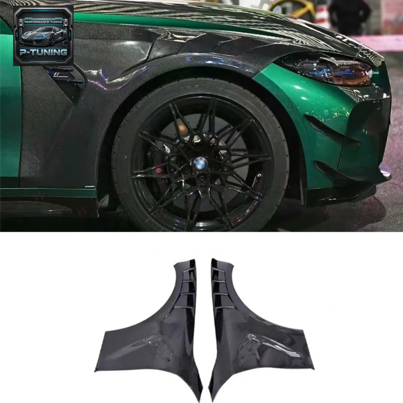 

Dry Carbon Fiber AE Style Vented for BMW G80 G82 G83 M4 2020-2024 Upgraded Front Bumper Fender Good Fitment