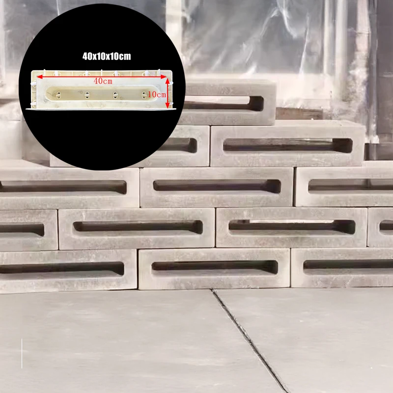 Square Hole Double-Sided Hollow Cement Brick Mold 40 * 10 * 10Cm Partition Background Wall Hollow Brick Concrete Precast Brick - Image 3