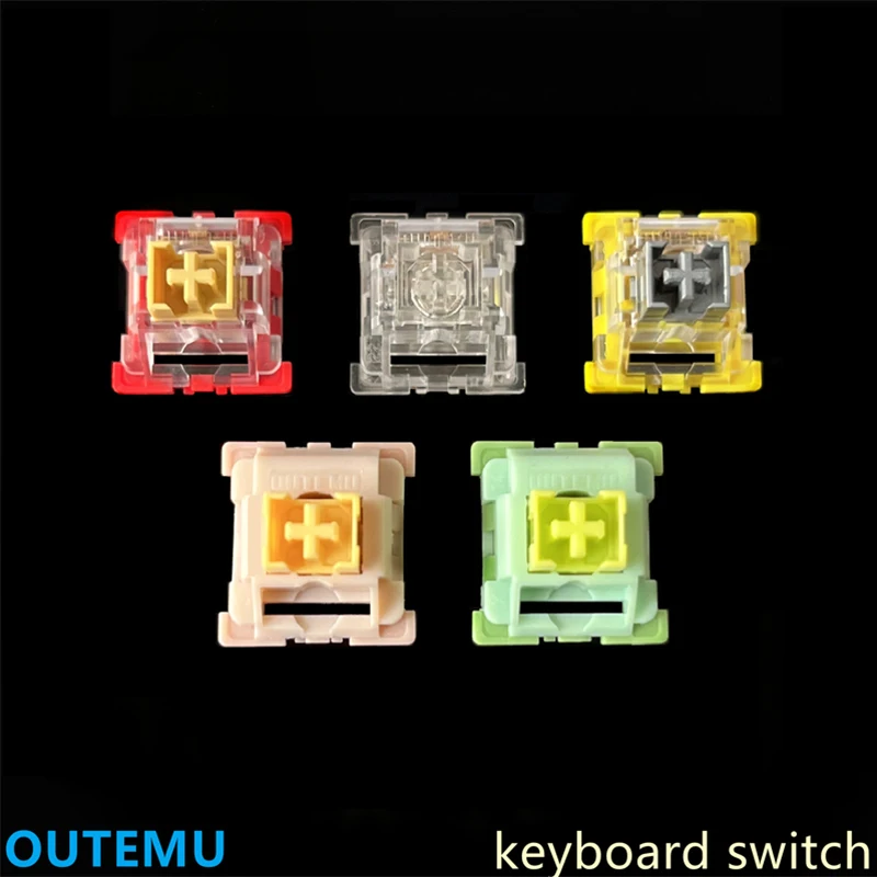 Outemu Silent Switch Mute Switches 3 Pin Peach Lemon Sliver Panda Crystal Dustproof Switch For Mechanical Keyboard