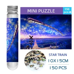 150PCS Mini Test Tube Jigsaw Puzzles Star Train Decompression Toy Landamark Puzzle Fridget Puzzle Game Family Decoration