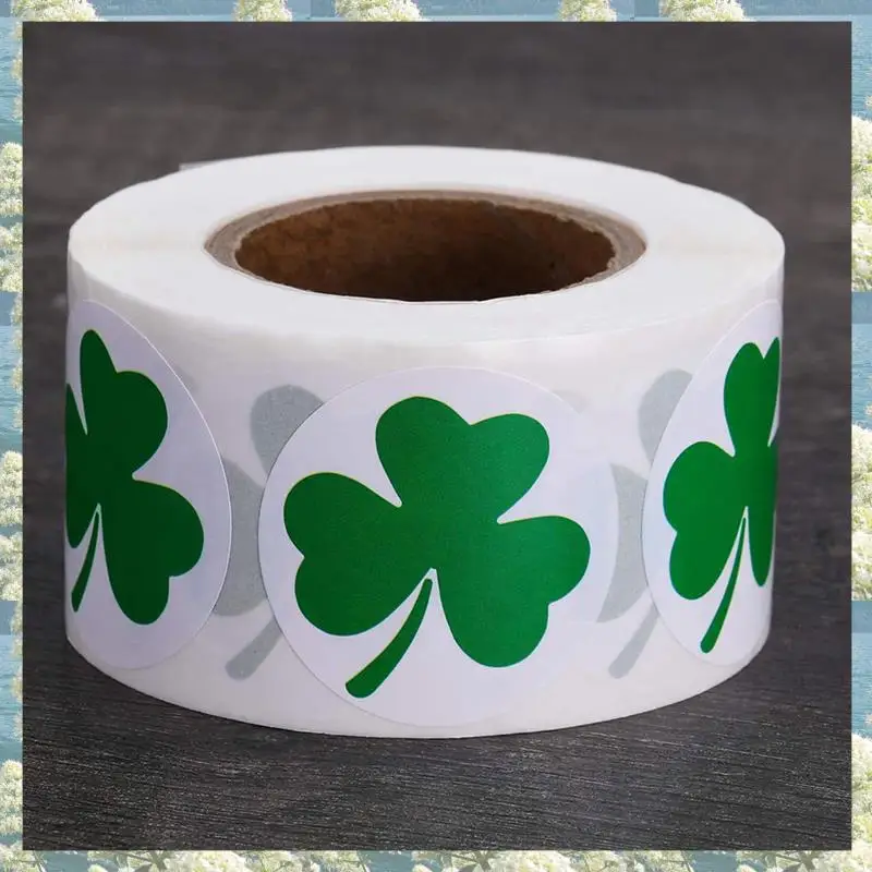 Новинка-1000 шт., наклейки на день Святого Патрика, рулон трилистника, 1-1/2 дюйма, клейкая этикетка для ирландского украшения и рукоделия