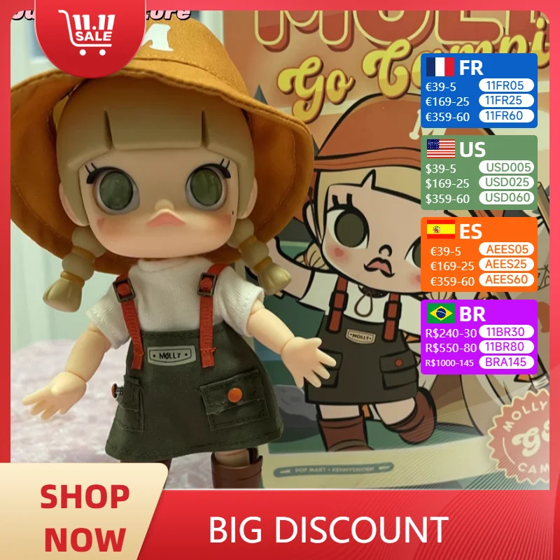 Anime Figure 13cm High Molly Camping Plan Model Doll Cute Figurines Pvc Trendy Toy Action Figurine Doll Collection Xmans Gift