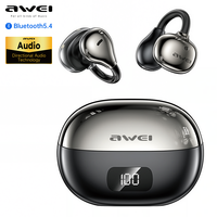 Awei TZ50 Air Conduction Ear Clip Wireless Earphones Bluetooth 5.4 Open-Ear Headphones Clip-On Sports Earbuds IPX6 Waterproof