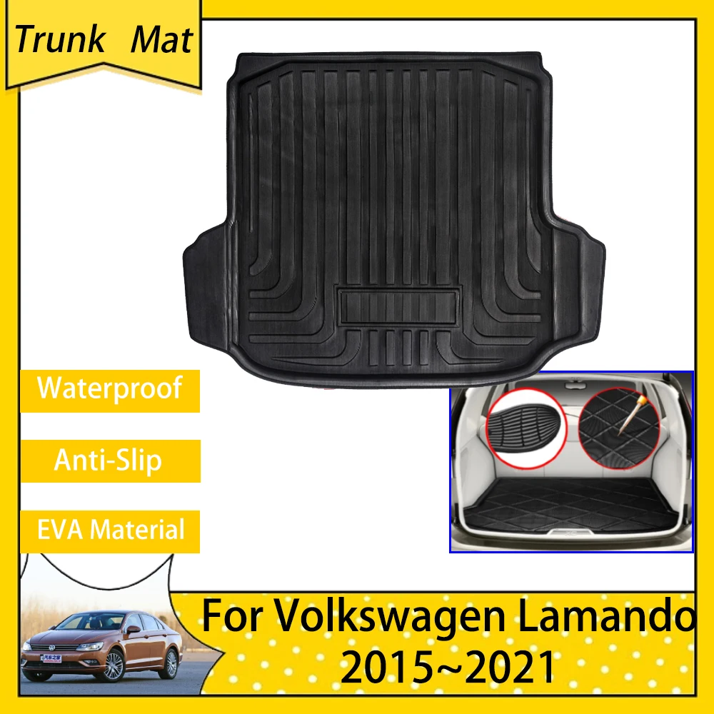 Car Rear Boot Cargo Mat for Volkswagen VW Lamando 2015~2021 Waterproof Anti-Slip Trunk Floor Box Carpet Accsesories EVA material