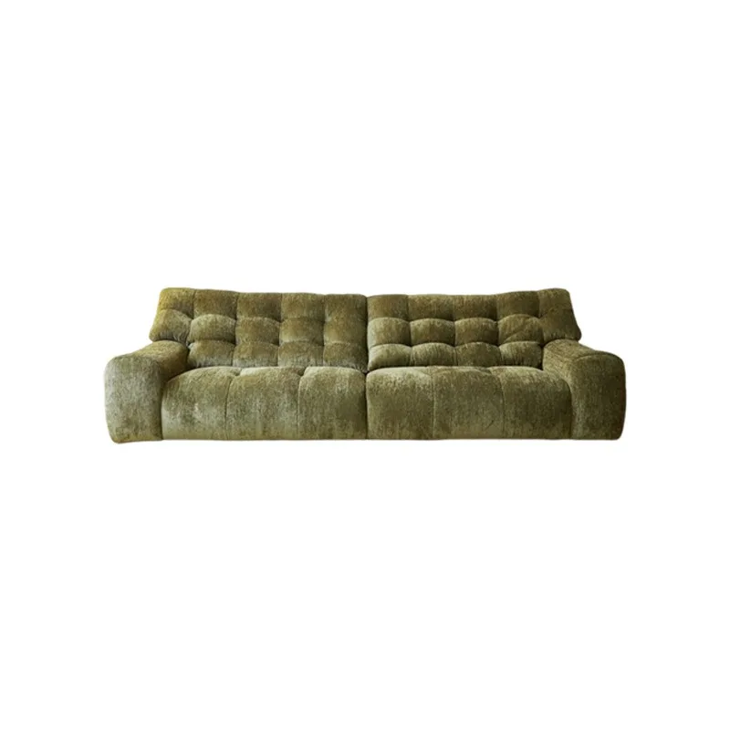 

French cream medium antique chenille velvet fabric sofa high backrest