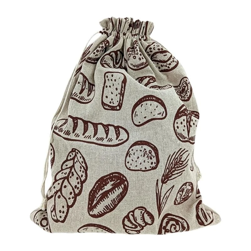 

652F Multipurpose Beeswaxs Wraps for Bread Storage Organic Cotton Flax Bag Keeps Baked Goods Long Time Storage