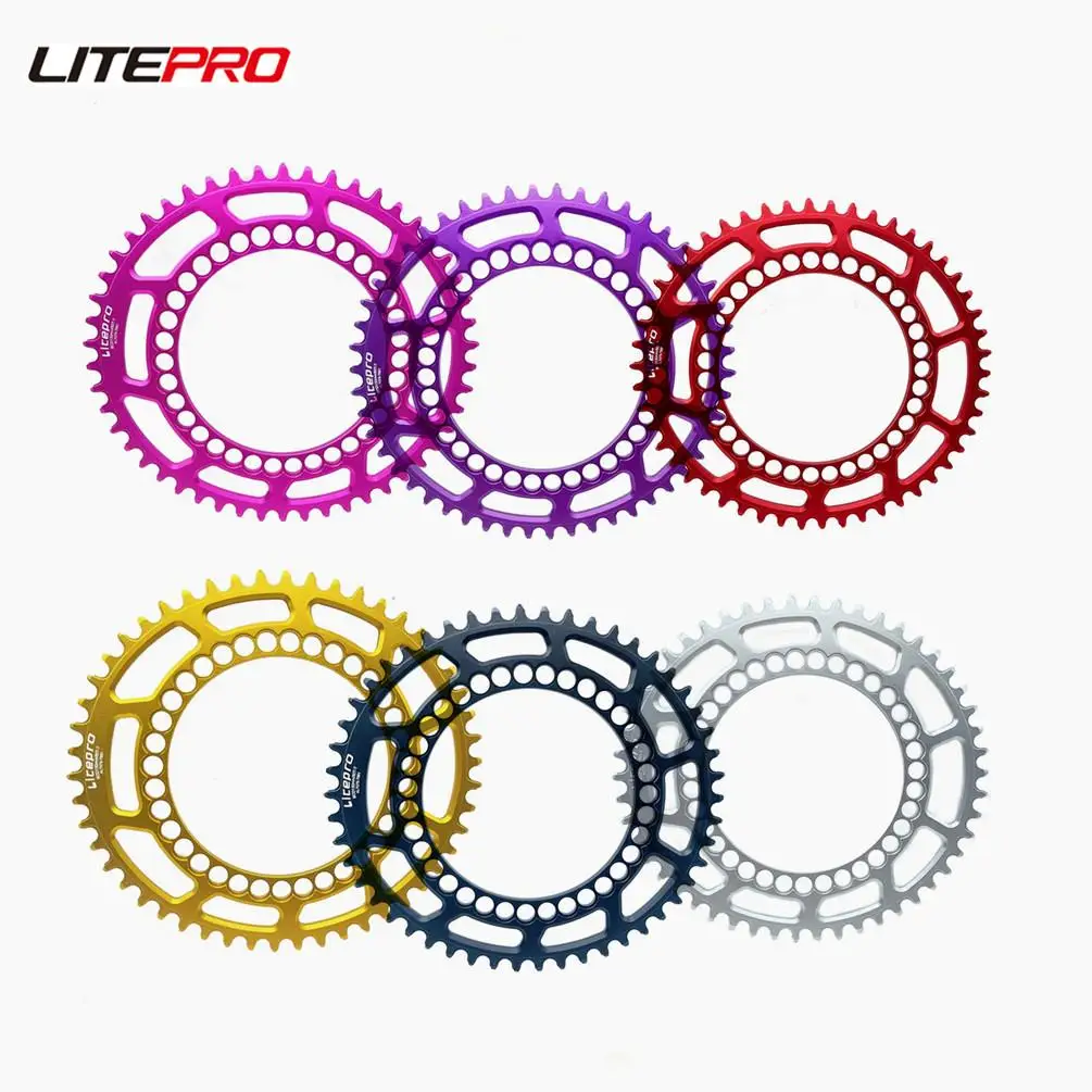 

Litepro 50 54 56T Oval Narrow Wide Chainring Folding Bicycle 130BCD Aluminum Alloy Hollow Chainwheel Mountain Road Bike Sprocket
