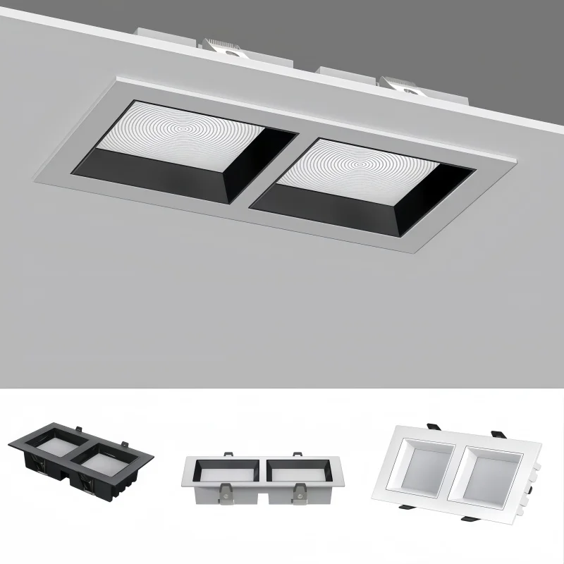 Anti-Glare Double Head Recessed LED Grille Downlight