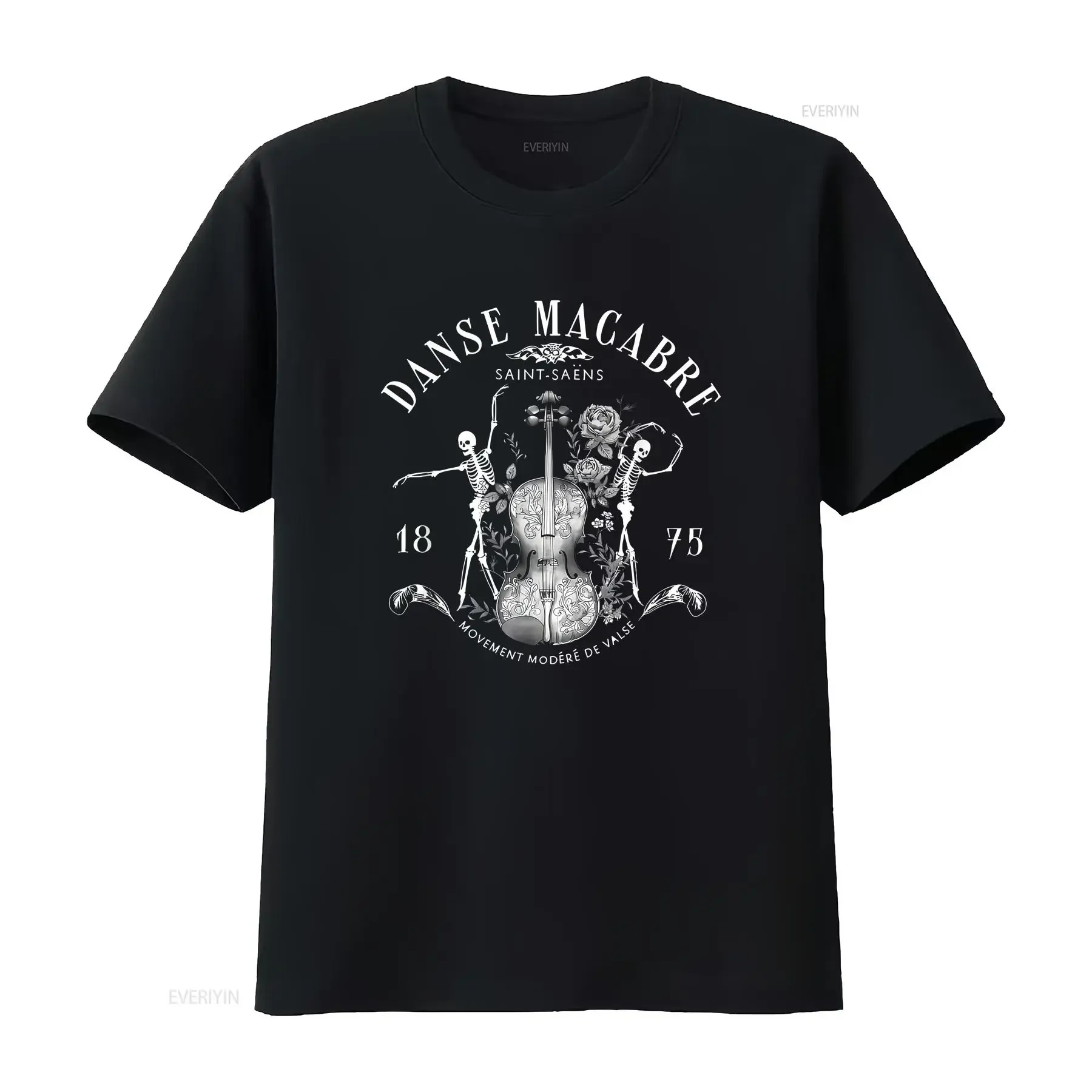 danse macabre orchestra skeleton violin teacher halloween T Shirt  vintage Washed homme Comfortable Stylish Unisex streetwear