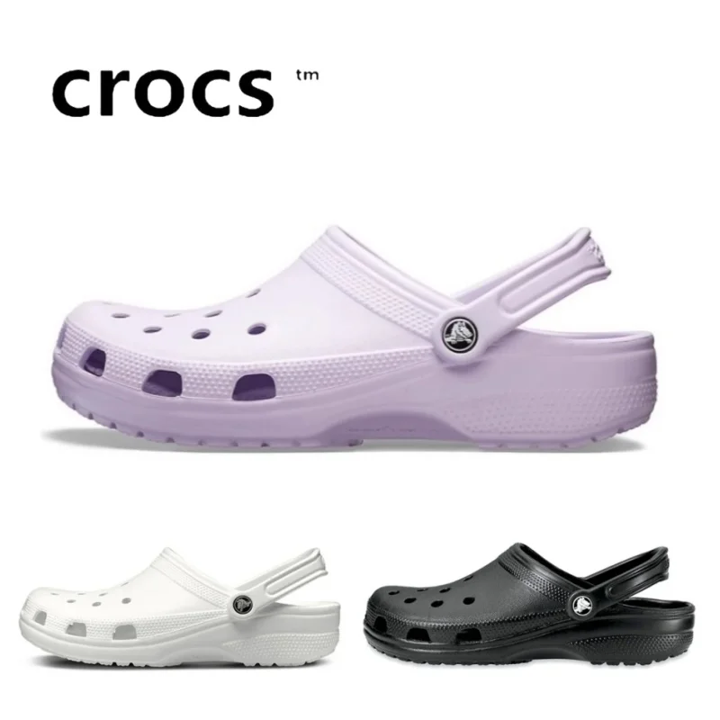 Классические повседневные сандалии Crocs, унисекс, без шнуровки с закрытым носком, уличная мужская дышащая пляжная обувь