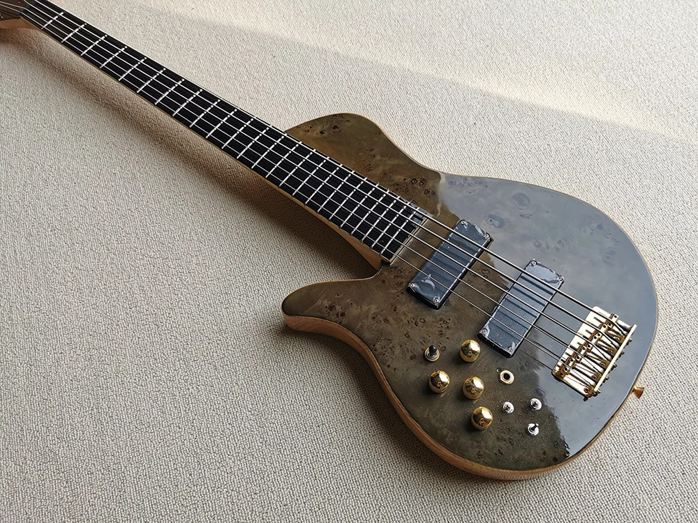 Flyoung Left Handed Bass Guitar 5 Strings Electric Bass Guitar Neck Through Body Bass Guitar view 4