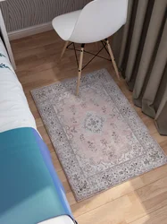 VIKAMA 겨울용 따뜻한 프렌치 미끄럼 방지 부드러운 흡수성 워싱 백 카펫, 홈 거실 침실 클로크룸 침대 옆 러그, 홈 데코