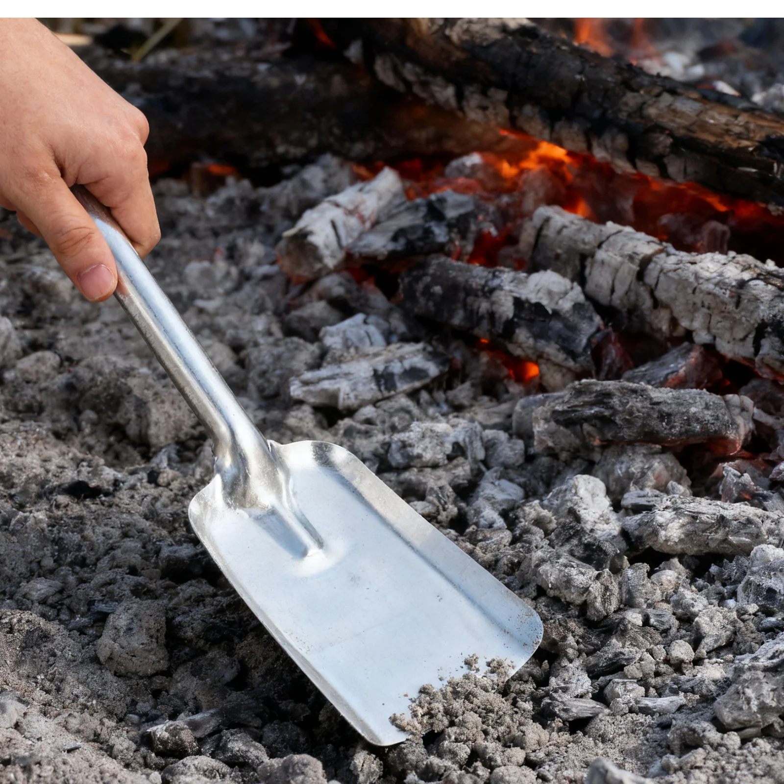 سماكة الحديد الفحم شواية صغيرة مقبض طويل الفولاذ المقاوم للصدأ الرماد المغربل للمطبخ المعسكر حديقة موقد مجرفة الموقد أداة