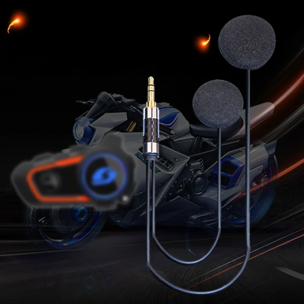 QIGOM Helmet Riding Headset, Threading Hole Design, Upgrade Modification HIFI Unit, for 3.5MM Interface Bluetooth Receiver