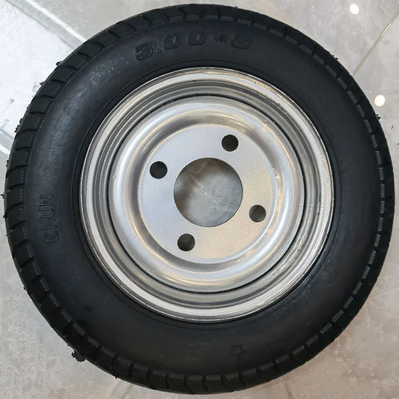 

300-8 Solid Rubber Drive Tire Electric Trolley Caster 14 inch, diameter 35 cm Universal with steel rim