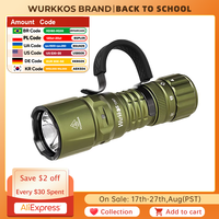 Wurkkos TD07 1300LM Tactical Flashlight 479M Long Throw IP68 Waterproof 18350 Battery Torch Dual Switches and Ring Handle Grip