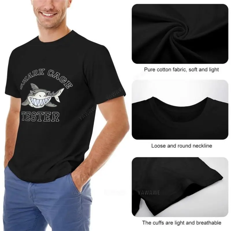 men tshirt black Funny Amputee Humor - Shark Cage Tester T-Shirt anime oversized t shirt men t shirts summer male top teeshirt