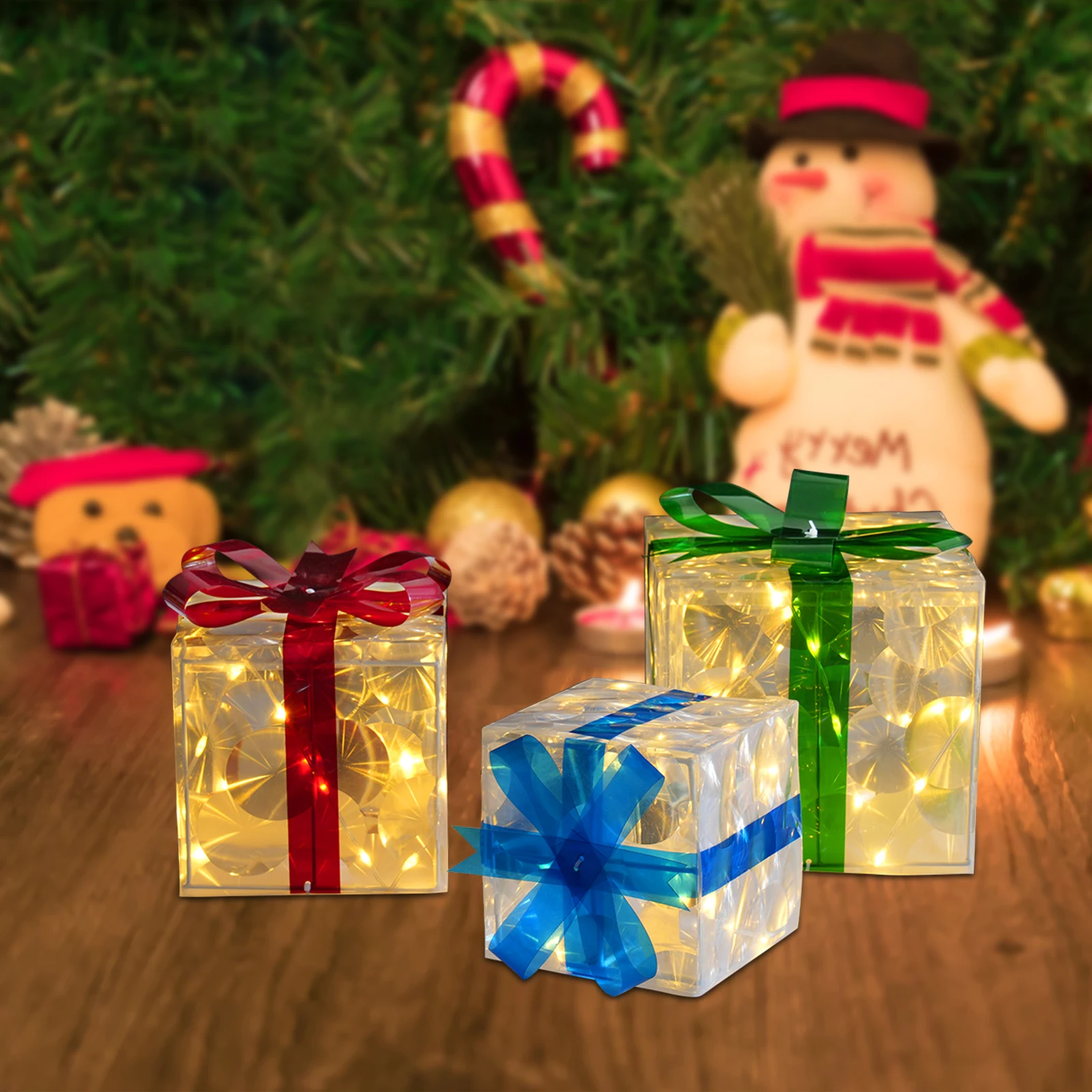 

Christmas Lighted Gift Boxes, Christmas Decorations, Box Ornament for Christmas Decorations