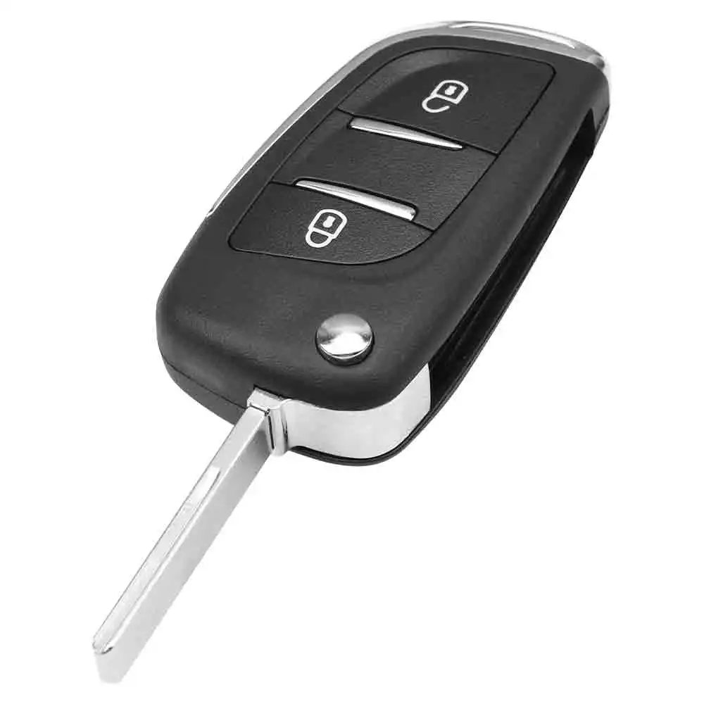 Kunci Mobil Remote Lipat Modifikasi Chip ID46 433Mhz Untuk Peugeot 207 307 407 607 408 308 807 Untuk Citroen C4 CE0536 Bilah VA2 HU83 Belum Terpotong