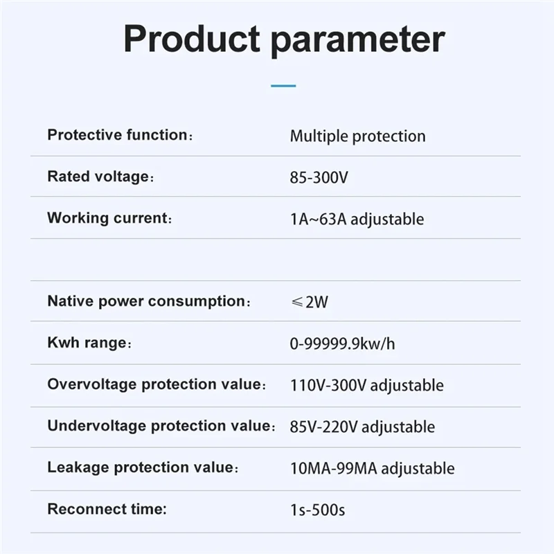 A23F-TOMZN 2P 63A 110V 220V TUYA WIFI Switch Kwh Metering Circuit Breaker Timer With Voltage Current And Leakage Protection