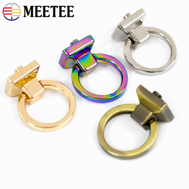 5/10/20Pcs Meetee 18mm Metal O Ring Side Clip Buckles Screw Strap Connector Clasp Handbag Handle Hanger DIY Hardware Accessories