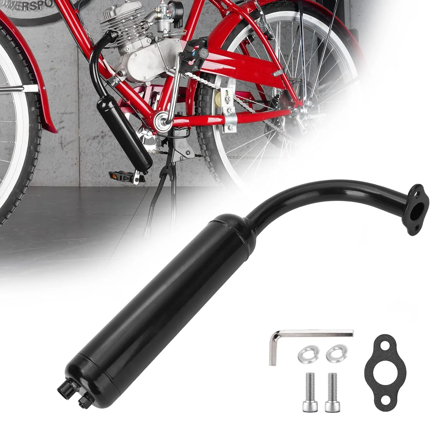 

Pipe Exhaust Muffler Motorcycle Slip on Universal Pipe for 80cc 60cc 49cc 50cc Electric Bicycle Engine 80cc Exhaust Pipes