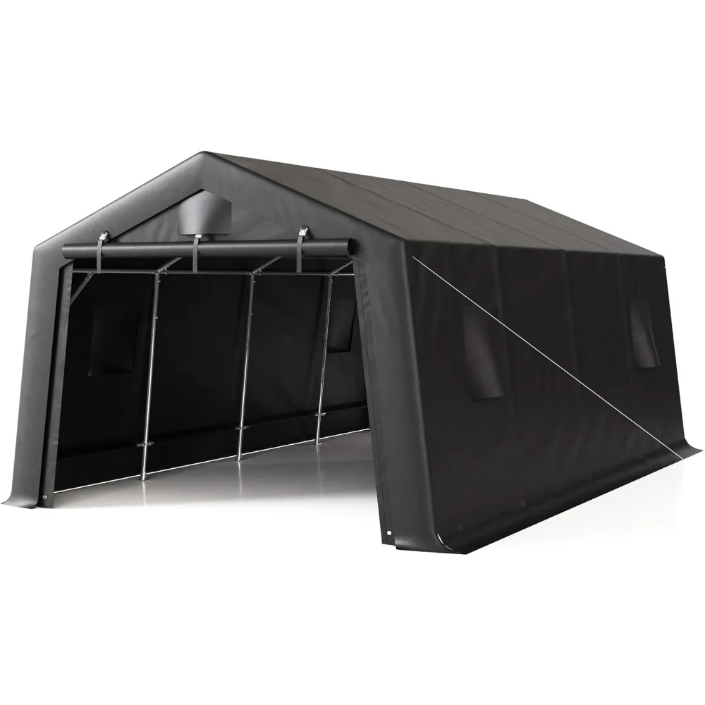 

Heavy Duty Carport,Car Canopy Garage with Roll-up Zipper Door,Thick Shelter Storage Canopy Tent with Metal,Sunshade Waterproof