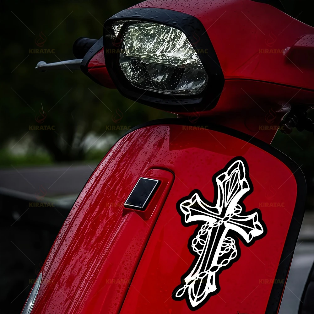 

1 шт. креативная виниловая наклейка с изображением креста, водонепроницаемая и прочная наклейка для мотоциклетного шлема, топливного бака, обтекателя, кофра, автомобильного окна