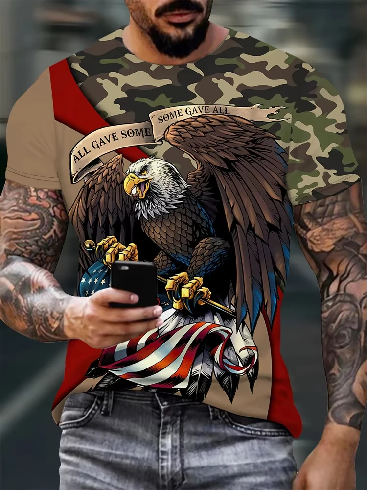

Urban Street Outdoor Casual Men Short Sleeve T-Shirt Eagle 3d Printed Comfort Men's Short Sleeve Women T-shirt Kid T-shirt