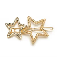 Pinzas para el pelo con forma de estrella para niña, accesorios para el cabello con diamantes de imitación dorados, plateados y dorados rosas