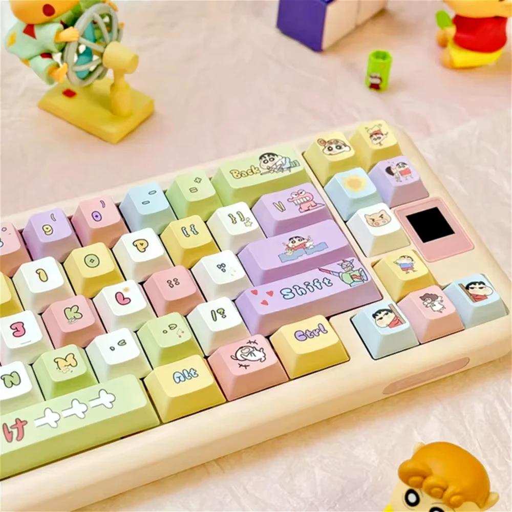 

Cute Crayon Cherry Keycaps PBT 132 Keys Cartoon for 60/64/84/98/108 Gaming Mechanical Keyboard MX Switch