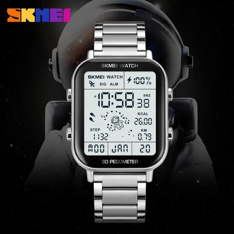 SKMEI 1888 Sports Digital Watch Astronaut Creative Electronic Watches For Men Multifunction Sports Pedometer Male Wristwatch