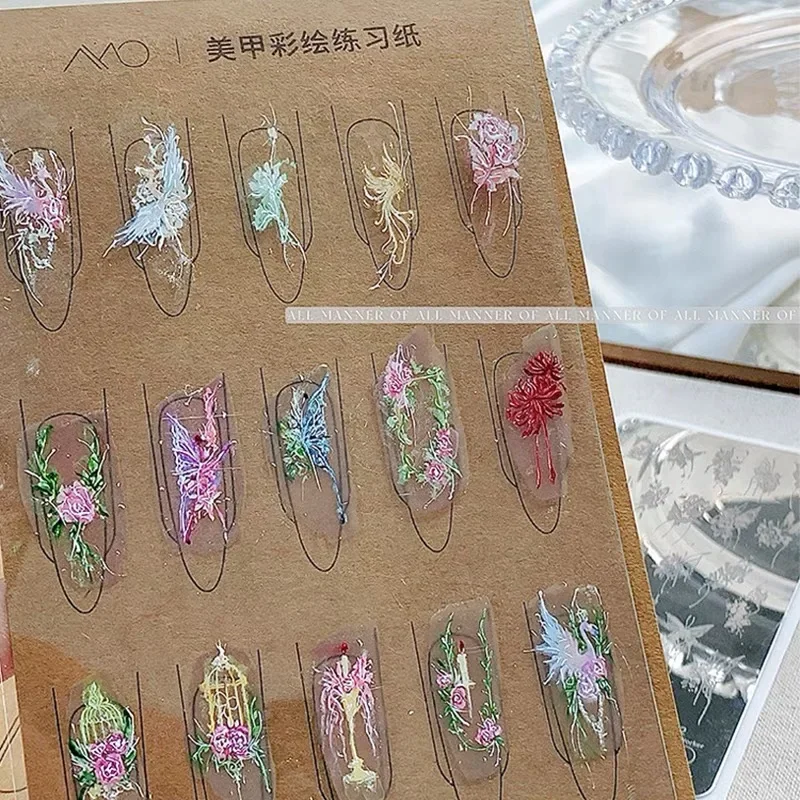 1PC Flowers Nail Stamping Plates Leaf Floral Butterfly Line Printing Stencil Nail Stamp Templates Nail Art Tools