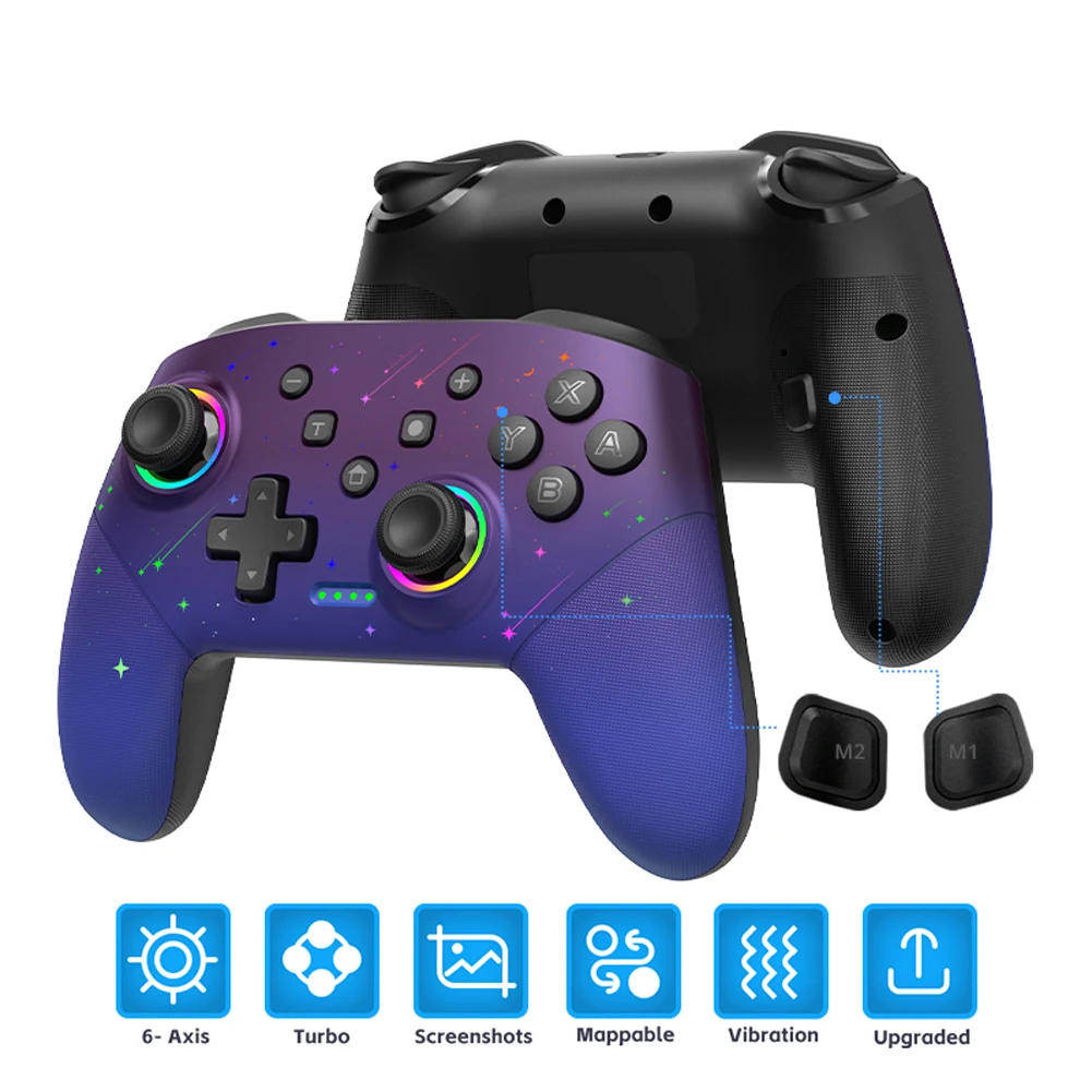 Bluetooth-Compatible Wireless Controller 900mAh Battery 6-Axis Motion Wake Up Function for Nintendo Switch OLED/LITE/PC Console