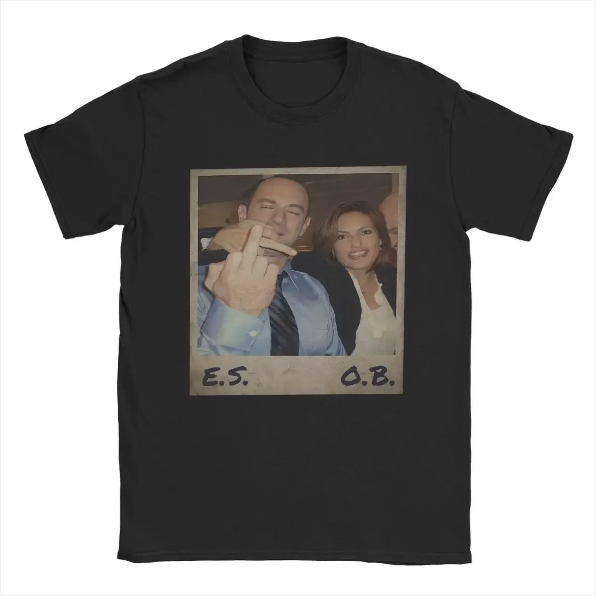 Men T-Shirt Law And Order Benson And Stabler Crazy Pure Cotton Tees Short Sleeve T Shirt Crew Neck Clothing Plus Size