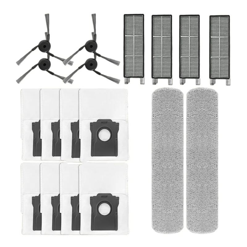 ABBO-Per MOVA Z50 Ultra Robot Aspirapolvere Set di Parti di Ricambio Inclusa Spazzola Laterale Filtro HEPA Sacchetto per la Polvere Mop Accessori in Stoffa