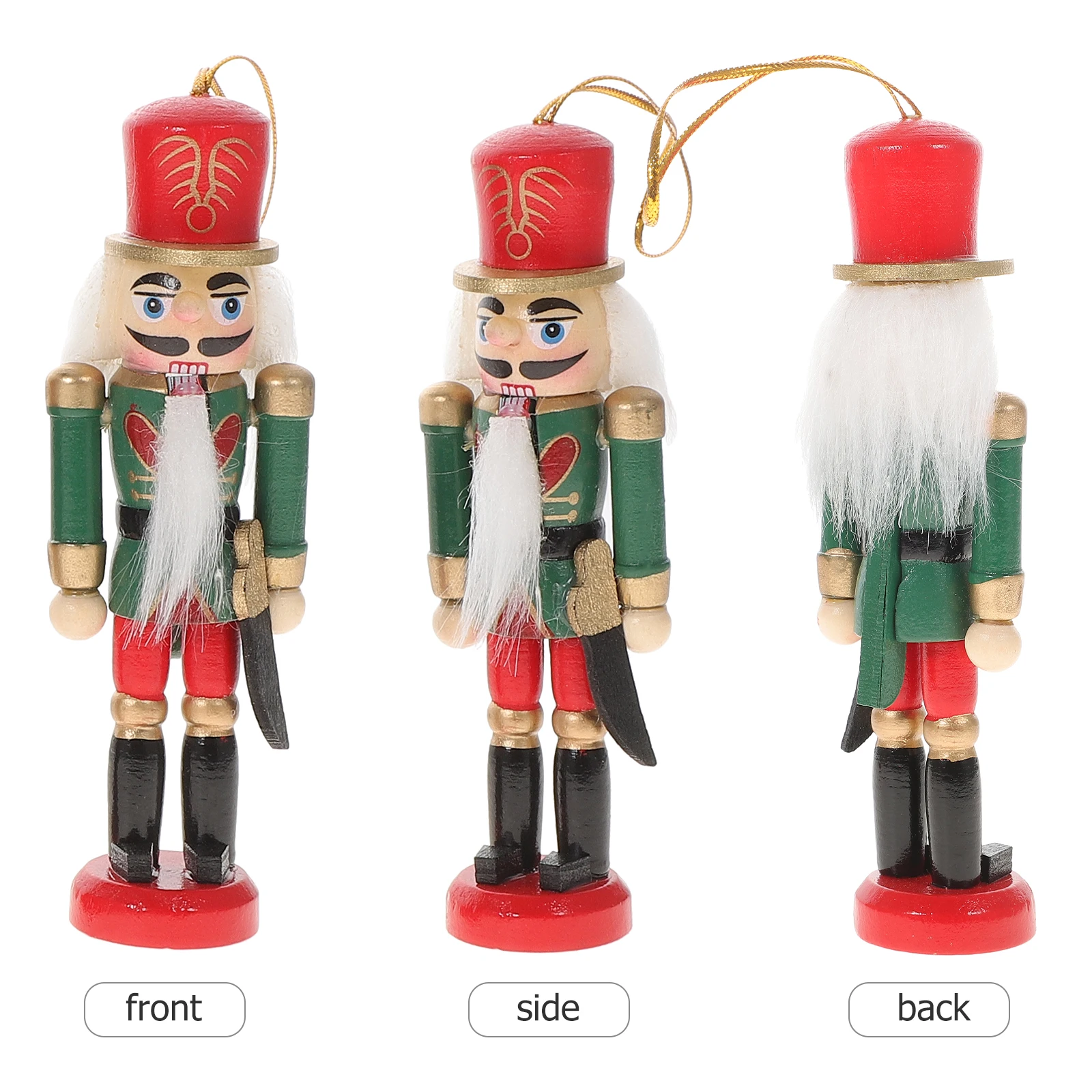 

6 Pcs Wooden Nutcracker Traditional Xmas Decor Wood Material Holiday naments Christmas Tree Hanging Toys Kids