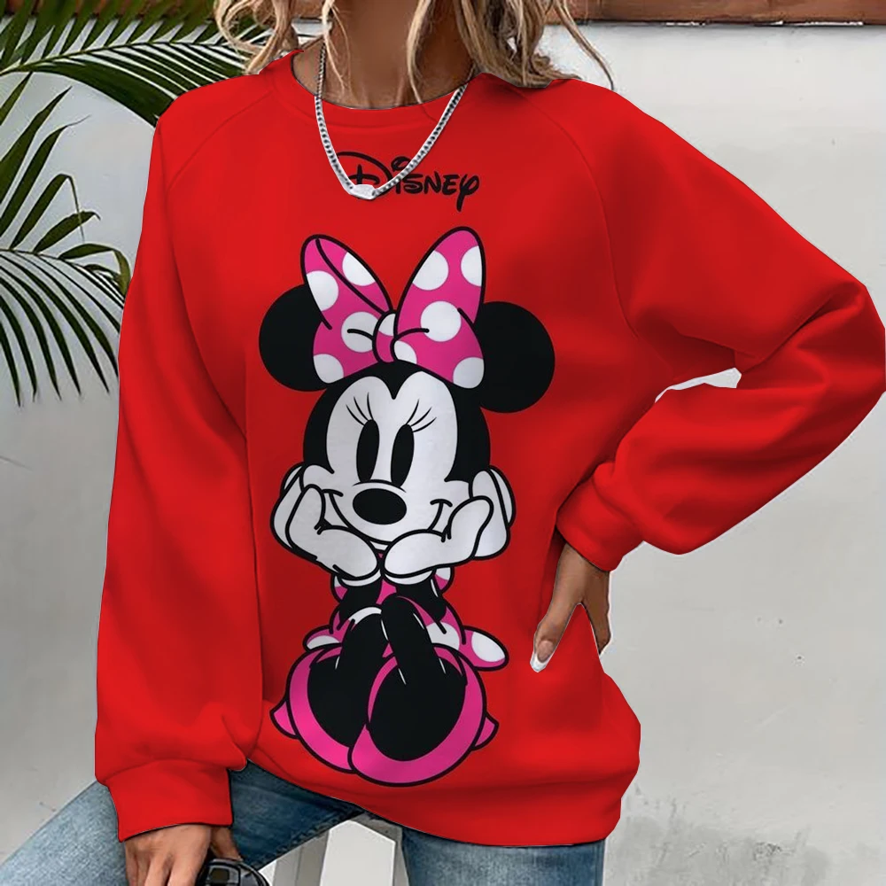 Disney Women Hoodies and Sweatshirts Mickey Mouse Fall Spring Sweatshirts Fall Spring Harajuku Long Sleeve Hoodie Clothes