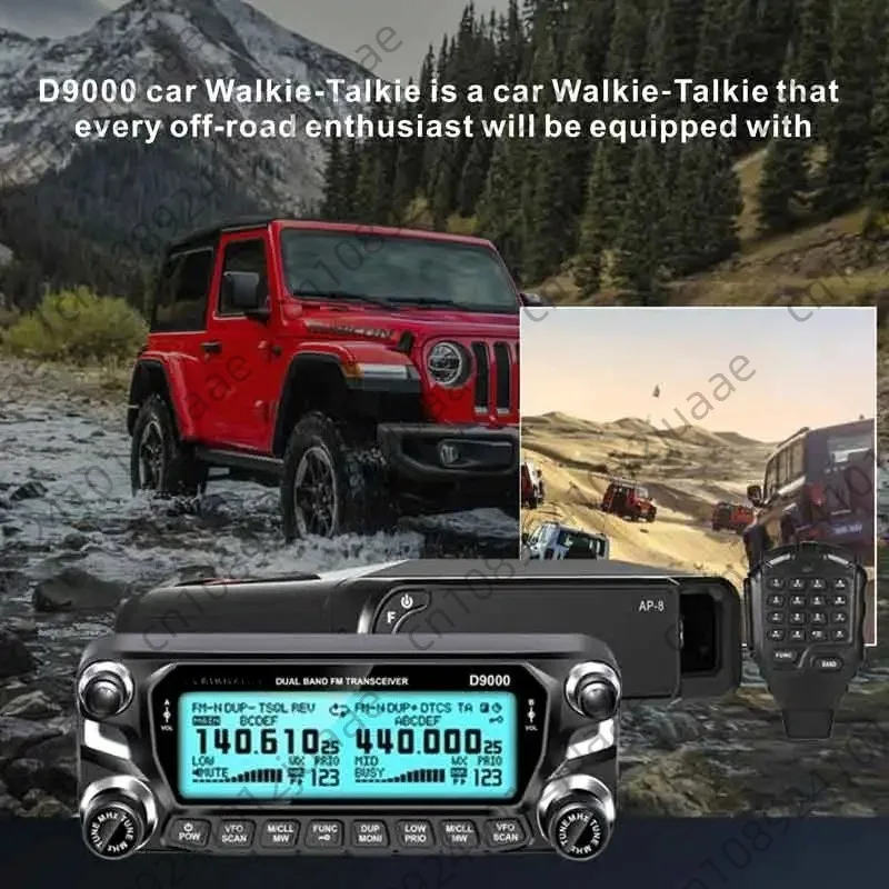 D9000 Car Walkie Talkie Dual Band Car Two Way Radio 50W Mobile Radio Detach Panel Airborne Frequency Band AM Receiver