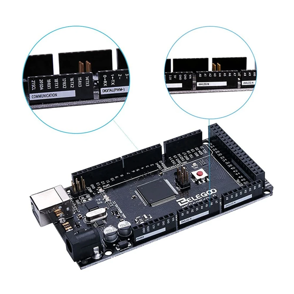 ELEGOO Arduino MEGA R3 Board ATmega 2560 + cavo USB compatibile con progetti Arduino IDE conformi a RoHS