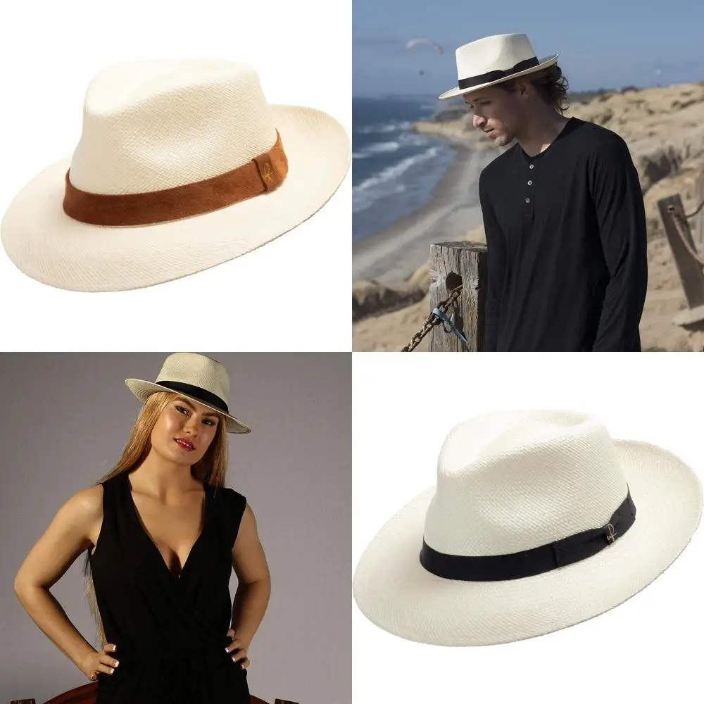 

Классическая легкая соломенная шляпа-панама, стиль ретро для оригинальной летней одежды