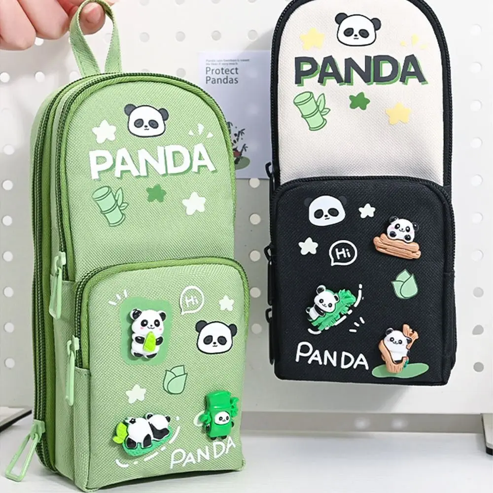 Imagem -03 - Bolsa Multifuncional de Camadas para Meninos e Meninas Estojo de Lápis Capivara Panda Impermeável Grande Capacidade Bolsa Cosmética 11 Bolsos